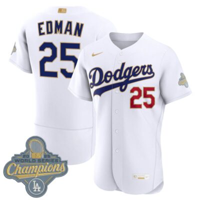 Tommy Edman Los Angeles Dodgers White 2026 Gold Collection Limited Jersey - All Stitched