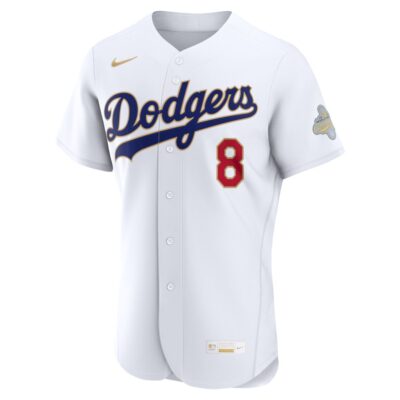 Alternative view of Enrique Hernández Los Angeles Dodgers White 2026 Gold Collection Limited Jersey - All Stitched