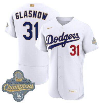 Tyler Glasnow Los Angeles Dodgers White 2026 Gold Collection Limited Jersey - All Stitched
