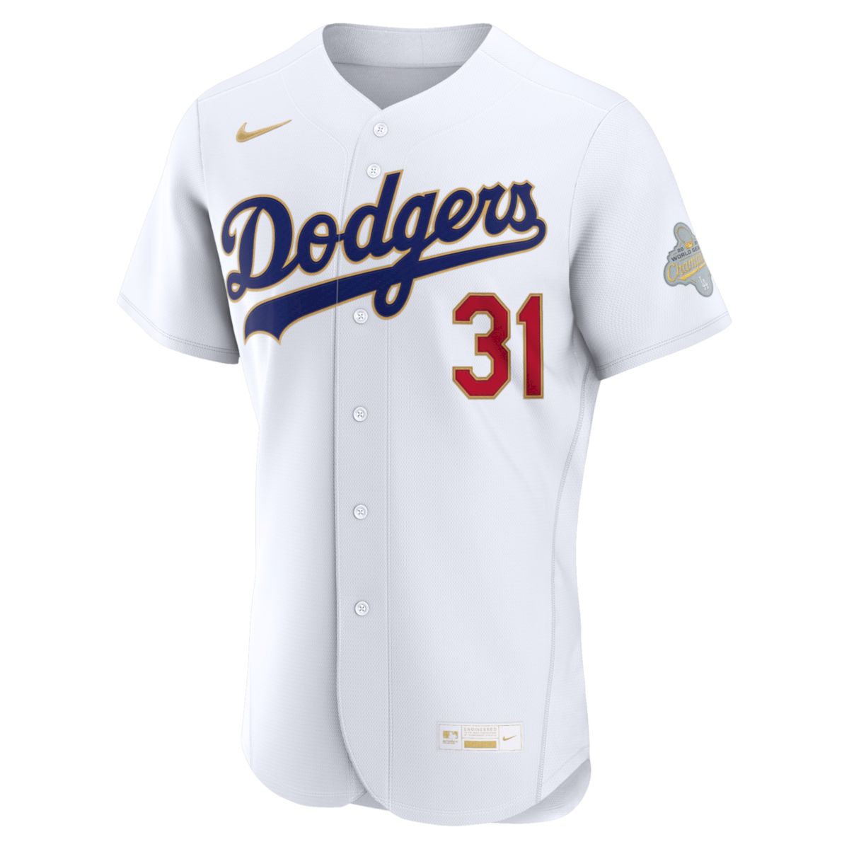 Tyler Glasnow Los Angeles Dodgers White 2026 Gold Collection Limited Jersey - All Stitched - Image 2