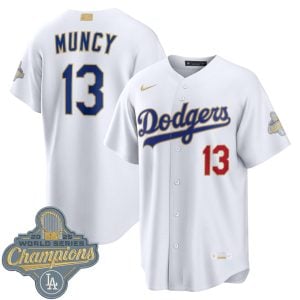 Max Muncy Los Angeles Dodgers White 2026 Gold Collection Jersey - All Stitched