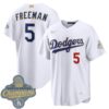 Freddie Freeman Los Angeles Dodgers White 2026 Gold Collection Jersey - All Stitched