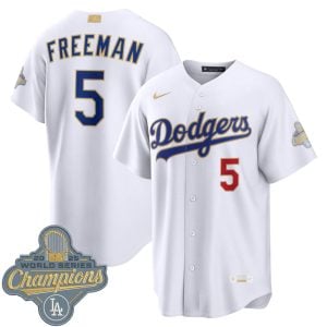 Freddie Freeman Los Angeles Dodgers White 2026 Gold Collection Jersey - All Stitched
