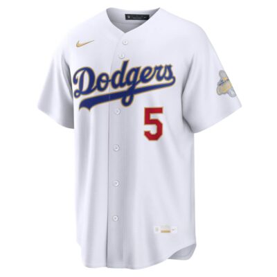 Alternative view of Freddie Freeman Los Angeles Dodgers White 2026 Gold Collection Jersey - All Stitched