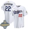 Clayton Kershaw Los Angeles Dodgers White 2026 Gold Collection Jersey - All Stitched