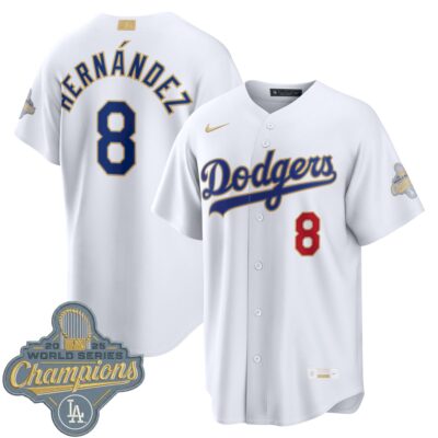 Enrique Hernández Los Angeles Dodgers White 2026 Gold Collection Jersey - All Stitched