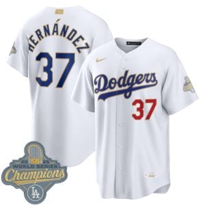 Teoscar Hernández Los Angeles Dodgers White 2026 Gold Collection Jersey - All Stitched