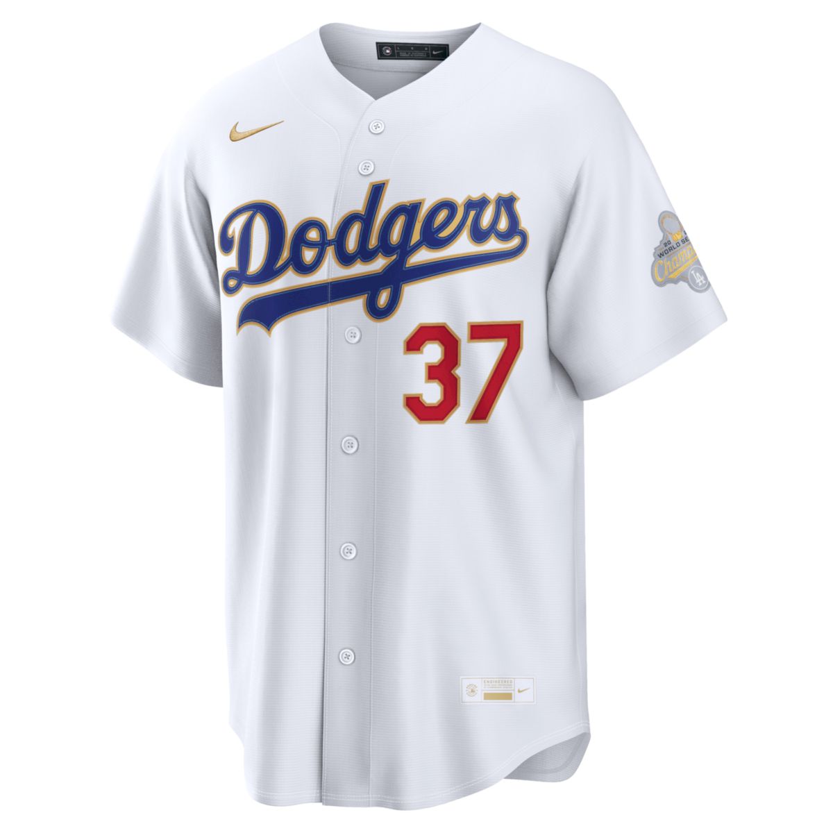 Teoscar Hernández Los Angeles Dodgers White 2026 Gold Collection Jersey - All Stitched - Image 2