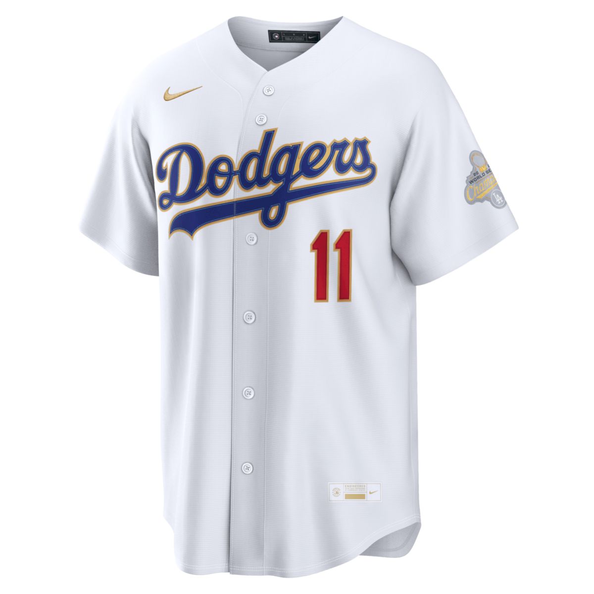 Roki Sasaki Los Angeles Dodgers White 2026 Gold Collection Jersey - All Stitched - Image 2
