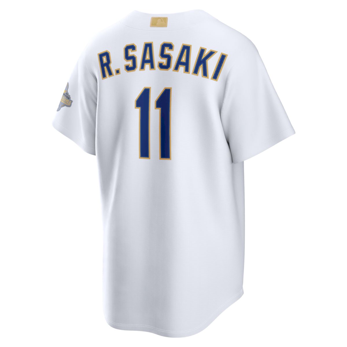 Roki Sasaki Los Angeles Dodgers White 2026 Gold Collection Jersey - All Stitched - Image 3