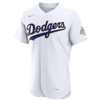 Alternative view of Los Angeles Dodgers White 2026 Gold Collection Limited Jersey - All Stitched