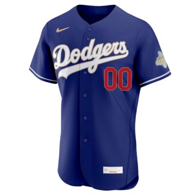 Alternative view of Custom Los Angeles Dodgers Royal 2026 Gold Collection Limited Jersey - All Stitched
