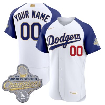 Custom Los Angeles Dodgers Alternate White 2026 Gold Collection Limited Jersey - All Stitched