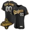 Custom Los Angeles Dodgers Black Gold 2026 Gold Collection Limited Jersey - All Stitched