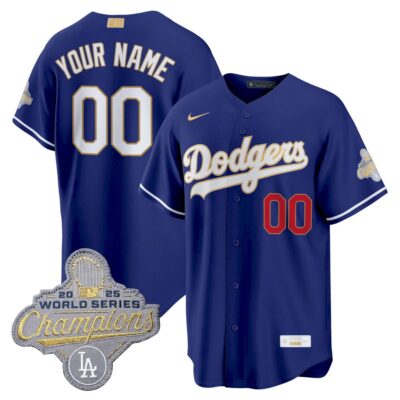 Custom Los Angeles Dodgers Royal 2026 Gold Collection Jersey - All Stitched