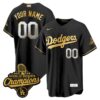 Custom Los Angeles Dodgers Black Gold 2026 Gold Collection Jersey - All Stitched