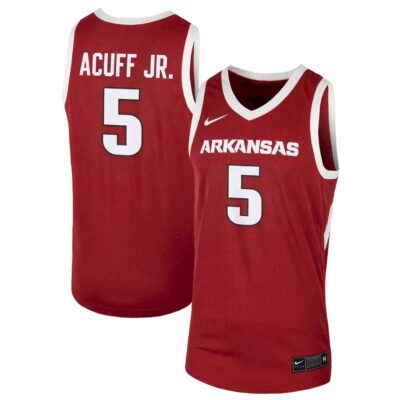 Darius Acuff Jr. Arkansas Razorbacks Basketball Cardinal Game Jersey - All Stitched