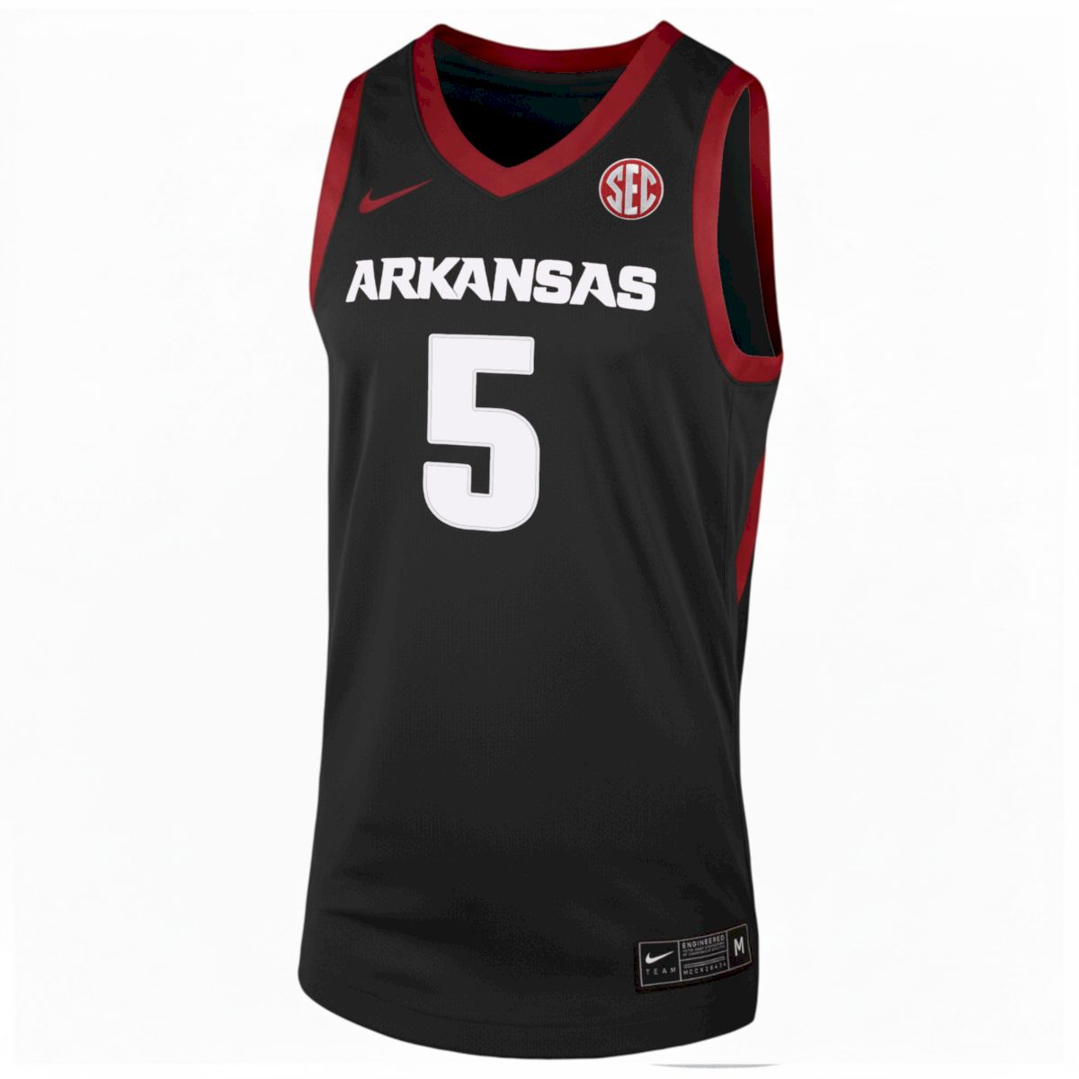 Darius Acuff Jr. Arkansas Razorbacks Basketball Black Game Jersey w/ SEC Patch - All Stitched - Image 2