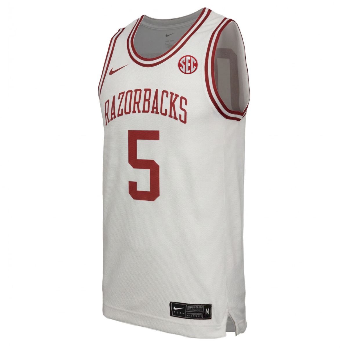 Darius Acuff Jr. Arkansas Razorbacks Basketball White Throwback Jersey w/ SEC Patch - All Stitched - Image 2