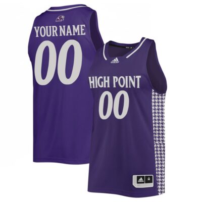 Custom High Point Panthers Basketball Purple Game Jersey - All Stitched