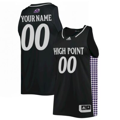 Custom High Point Panthers Basketball Black Game Jersey - All Stitched