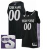 Custom High Point Panthers Basketball Black Game Jersey w/ Big South Patch - All Stitched