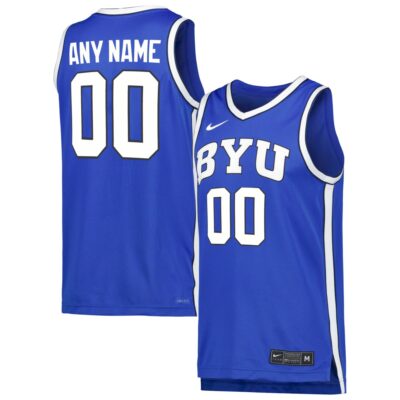 Custom BYU Cougars Basketball Royal Home Game Jersey - All Stitched