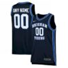 Custom BYU Cougars Basketball Navy Alternate Game Jersey - All Stitched