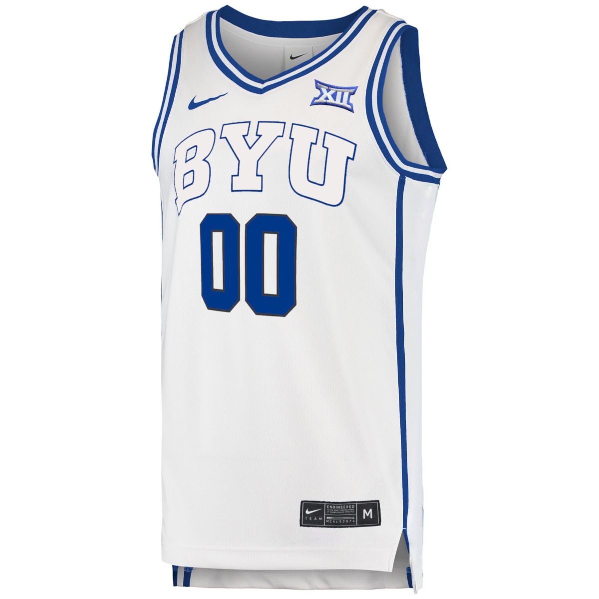 Custom BYU Cougars Basketball White Away Game Jersey w/ XII Patch - All Stitched - Image 2