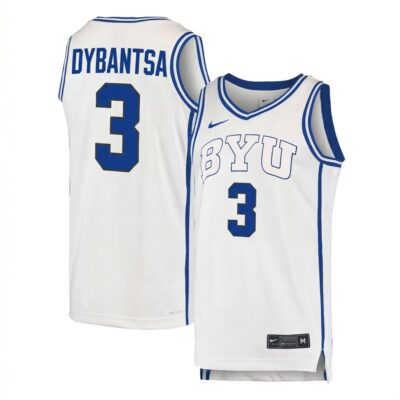 AJ Dybantsa BYU Cougars Basketball White Away Game Jersey - All Stitched