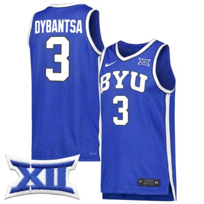 AJ Dybantsa BYU Cougars Basketball Royal Home Game Jersey w/ XII Patch - All Stitched