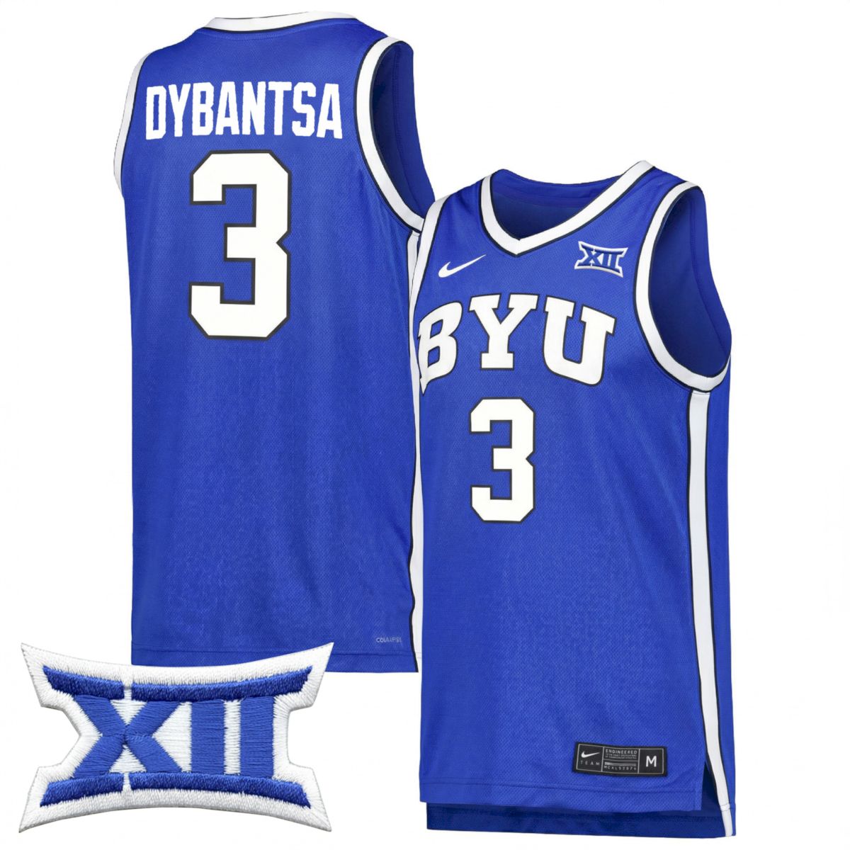 AJ Dybantsa BYU Cougars Basketball Royal Home Game Jersey w/ XII Patch - All Stitched