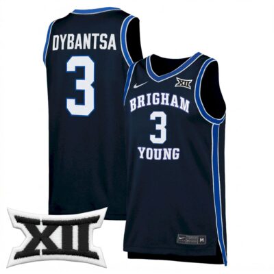 AJ Dybantsa BYU Cougars Basketball Navy Alternate Game Jersey w/ XII Patch - All Stitched