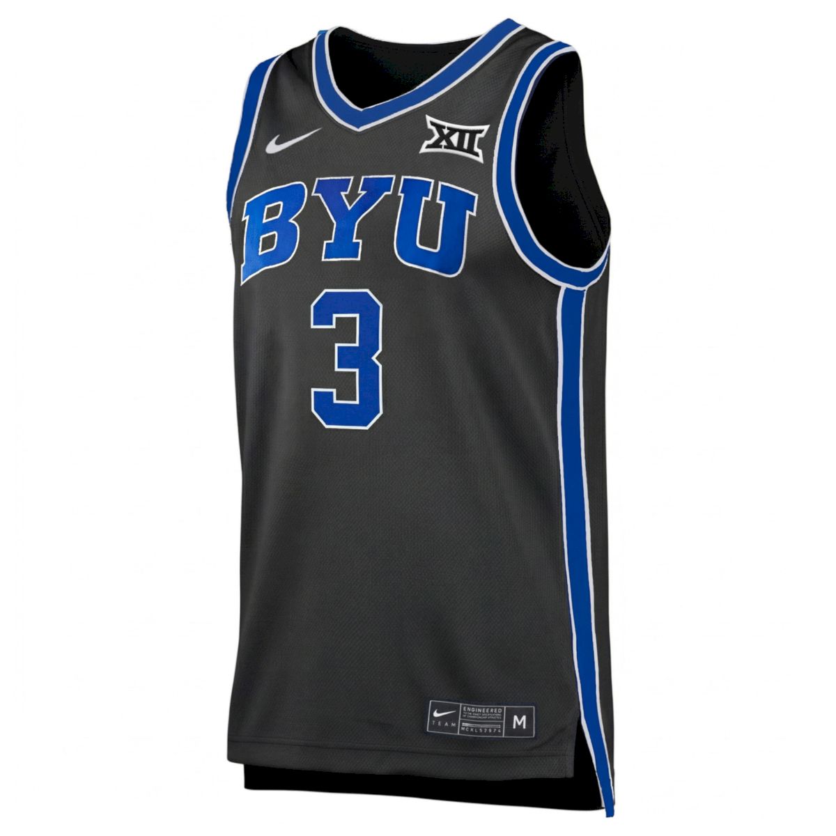 AJ Dybantsa BYU Cougars Basketball Black Third Game Jersey w/ XII Patch - All Stitched - Image 2