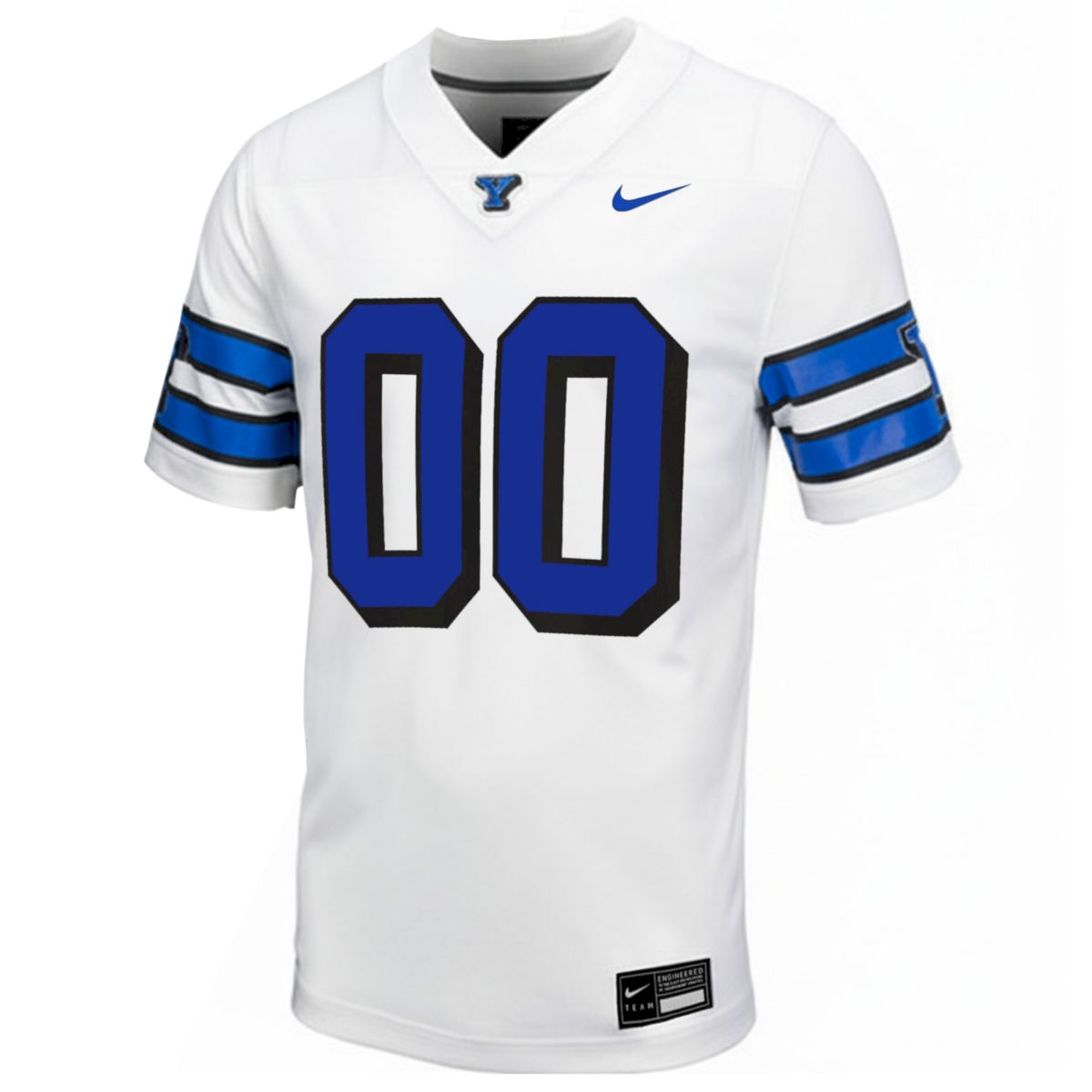 Custom BYU Cougars Football White 1996 Throwback Game Game Jersey - All Stitched - Image 2