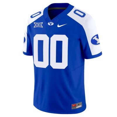 Alternative view of Custom BYU Cougars Football Royal Alternate Vapor F.U.S.E Limited Jersey w/ XII Patch - All Stitched