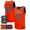 Custom Illinois Fighting Illini Basketball 2026 Final Four Orange Limited Jersey - All Stitched