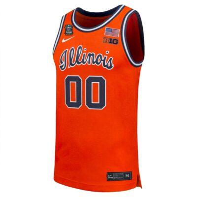 Alternative view of Custom Illinois Fighting Illini Basketball 2026 Final Four Orange Limited Jersey - All Stitched