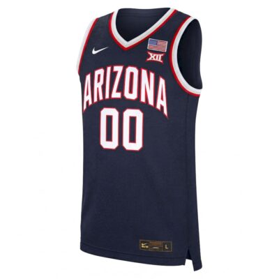 Alternative view of Custom Arizona Wildcats Basketball Navy Jersey w/ XII Patch - All Stitched