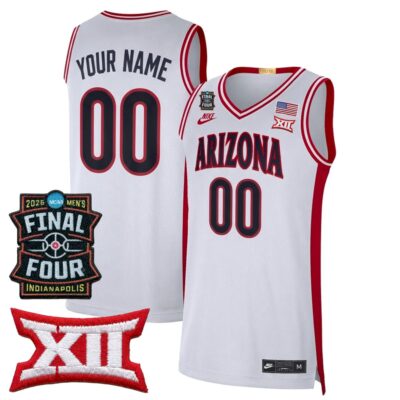 Custom Arizona Wildcats Basketball 2026 Final Four White Limited Retro Jersey - All Stitched