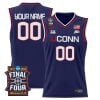 Custom UConn Huskies Basketball 2026 Final Four Navy Jersey - All Stitched