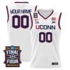 Custom UConn Huskies Basketball 2026 Final Four White Jersey - All Stitched