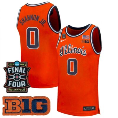 Terrence Shannon Jr. Illinois Fighting Illini Basketball 2026 Final Four Orange Limited Jersey - All Stitched