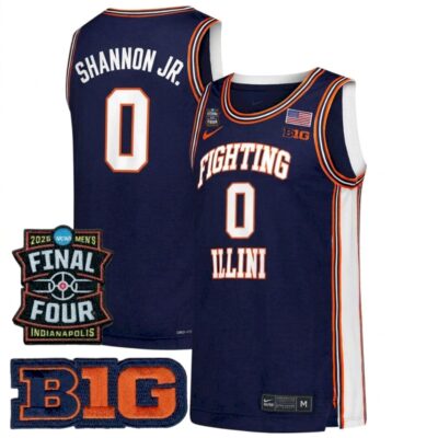 Terrence Shannon Jr. Illinois Fighting Illini Basketball 2026 Final Four Navy Limited Jersey - All Stitched