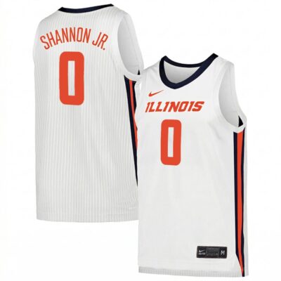 Terrence Shannon Jr. Illinois Fighting Illini Basketball White Away Jersey - All Stitched