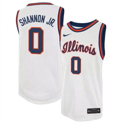Terrence Shannon Jr. Illinois Fighting Illini Basketball White Throwback Jersey - All Stitched