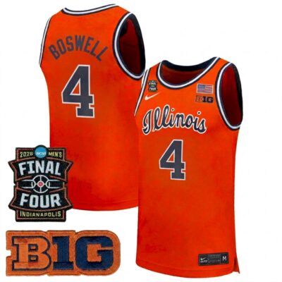 Kylan Boswell Illinois Fighting Illini Basketball 2026 Final Four Orange Limited Jersey - All Stitched