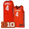 Kylan Boswell Illinois Fighting Illini Basketball Orange Home Jersey w/ B1G Patch - All Stitched