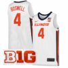Kylan Boswell Illinois Fighting Illini Basketball White Away Jersey w/ B1G Patch - All Stitched