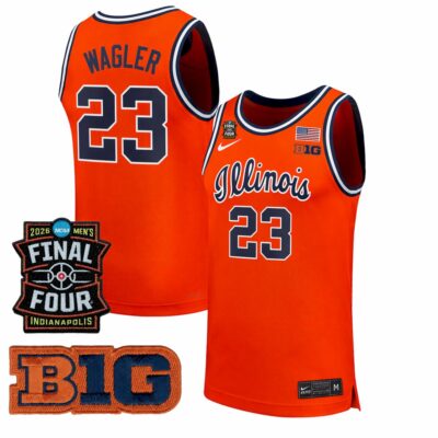 Keaton Wagler Illinois Fighting Illini Basketball 2026 Final Four Orange Limited Jersey - All Stitched